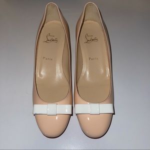 Blush Patent Clear Block Heels